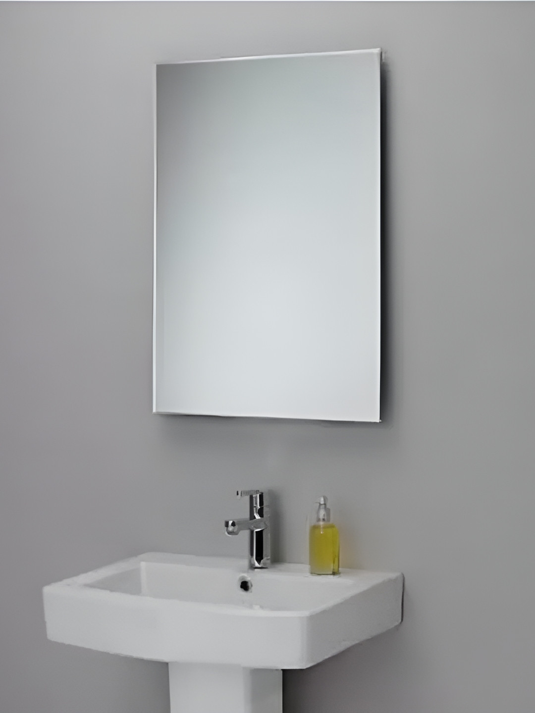 ADINATH CREATORS White Rectangle Glass Bathroom Wall Mirrors