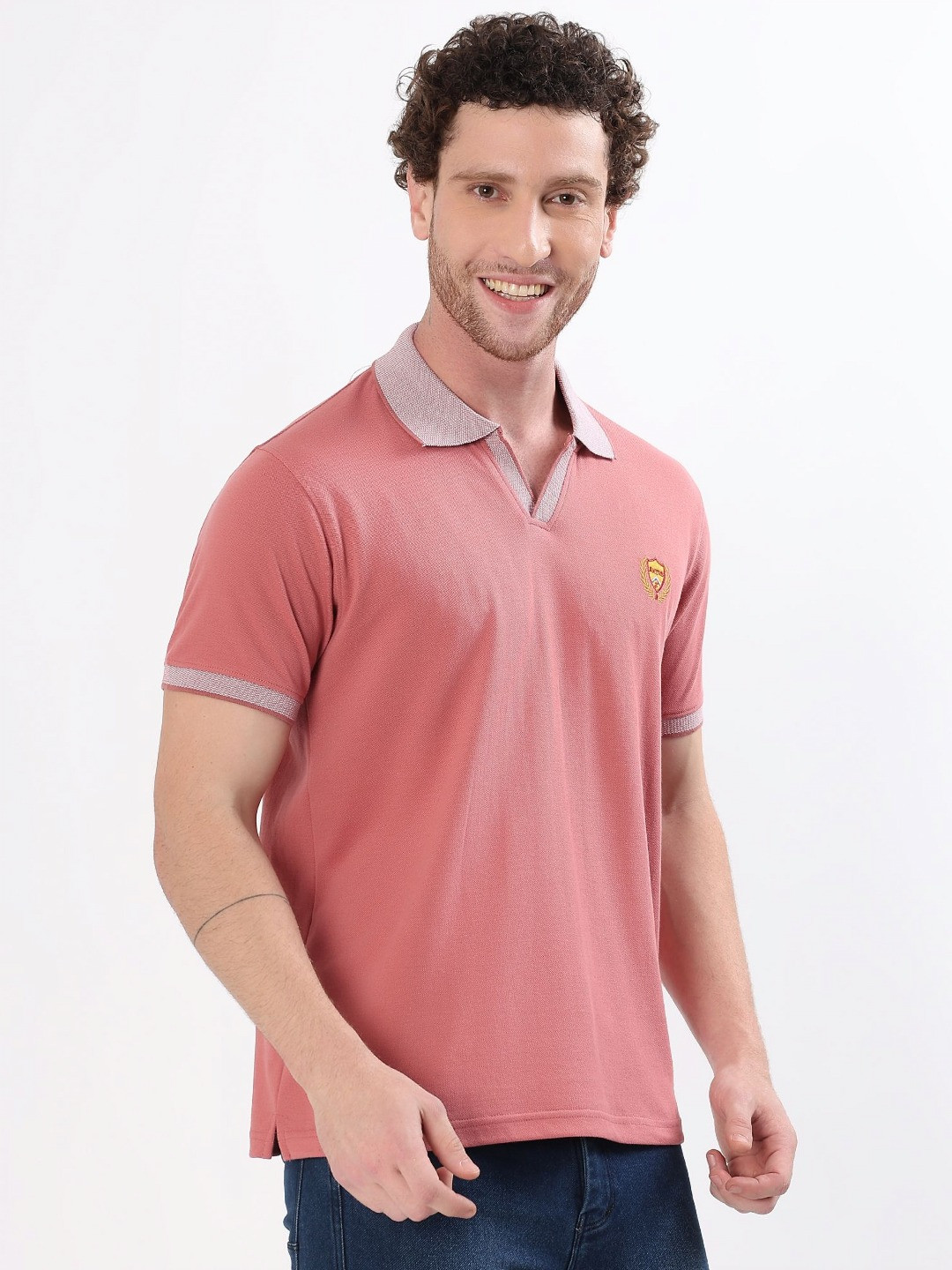 ALAKH HUB Men Solid Polo Collar Cotton T-shirt