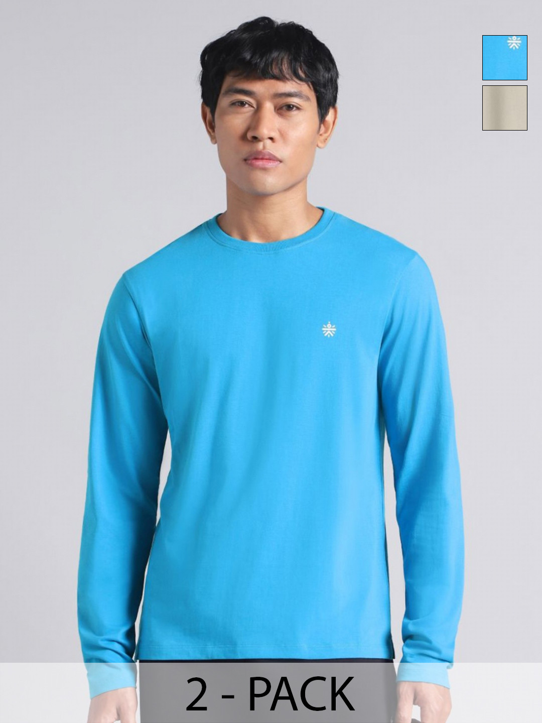 CULT Men's Cult Essential Cotton Pack of 2 Full Sleeve T-shirts