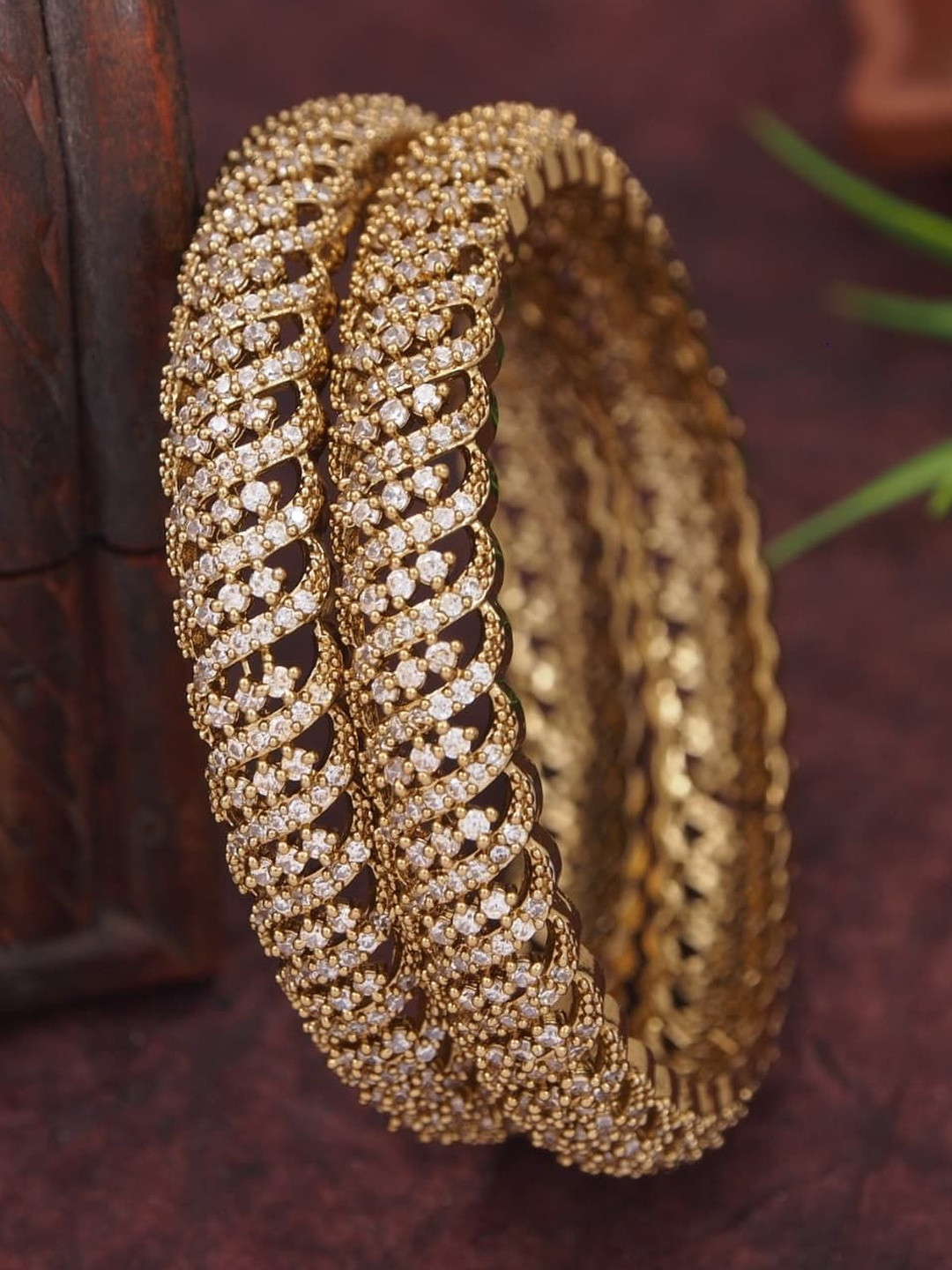 SGA FASHION Women Victorian-Plated American Diamond Designer Bangles