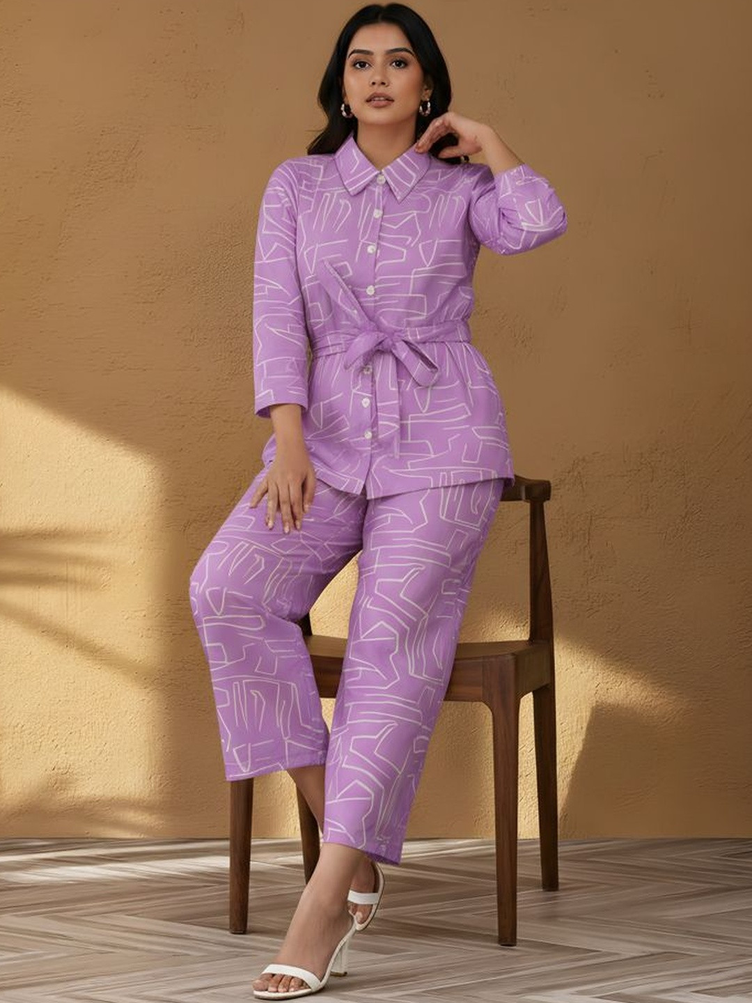 house of common  Printed Shirt With Trousers Co-Ords