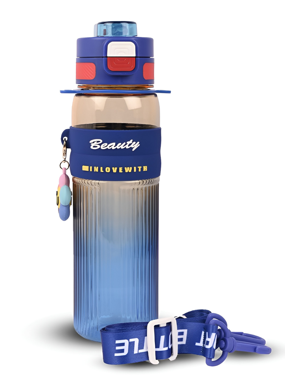 SAGEWARE Blue And White Typography Printed Fridge Safe Sipper-1000 ML