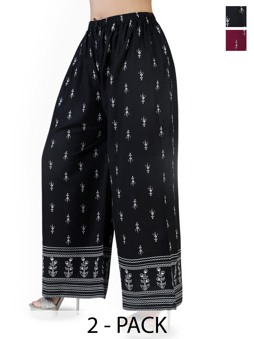 Aarul Fashion Women Printed Low-Rise Pleated Trousers