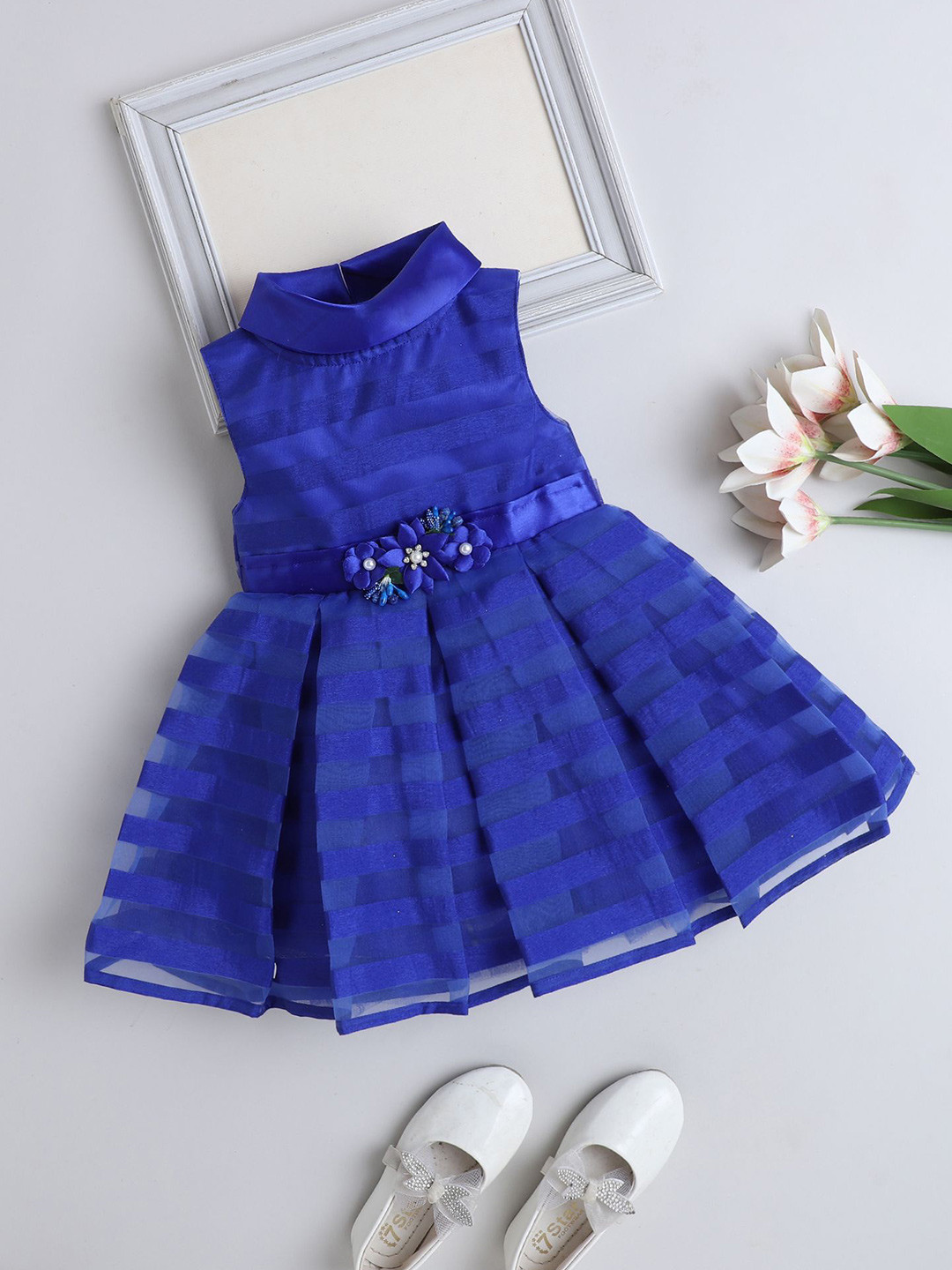The Magic Wand Girls High Neck Fit & Flare Dress