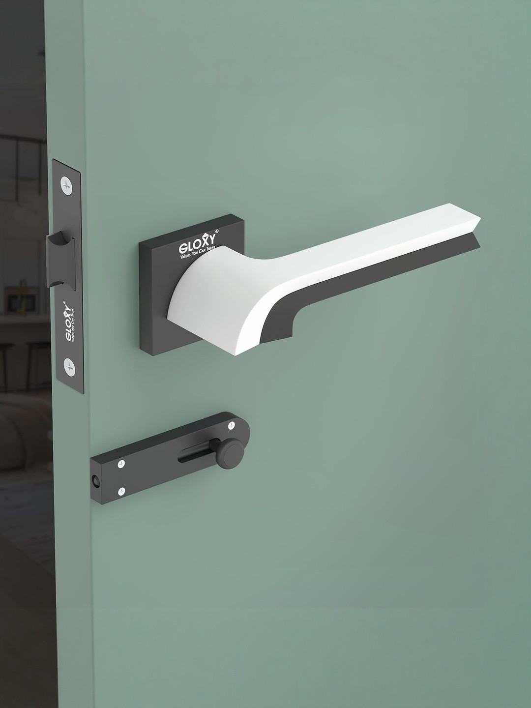 GLOXY Full Brass Door Locks Keyless Handle With Brass Baby Latch