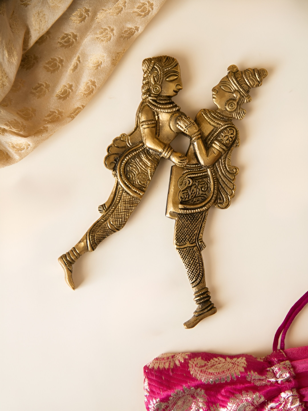 Imli Street Gold-Toned And Black Radha Krishna Nut Cutter Sarota