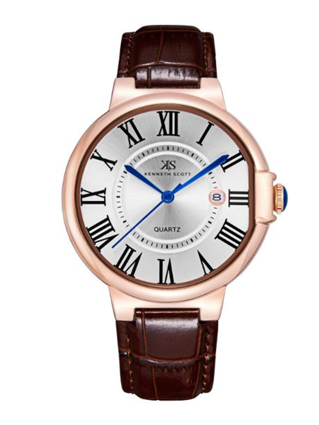 KENNETH SCOTT Men Leather Straps Analogue Watch K23053-RLBW