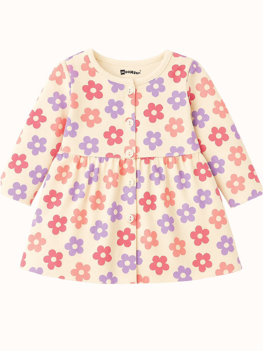 MooNKids Girls  Floral Printed Fit & Flare Dress