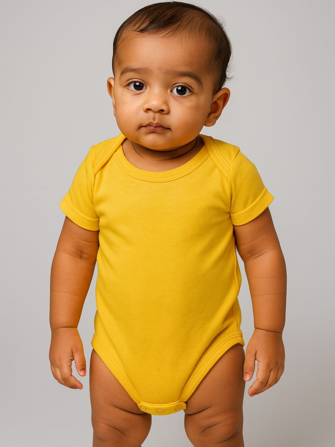 YK Girls Pack Of 3 Black, Sky Blue And Yellow Cotton Solid Romper