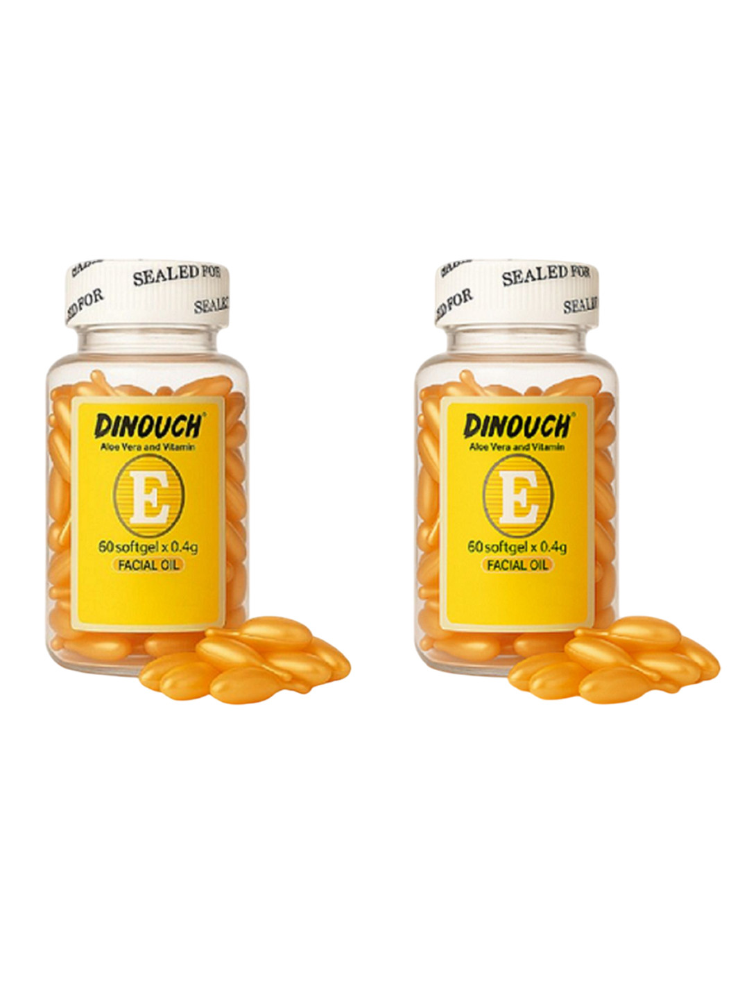 DINOUCH Set Of 2 Vitamin E Facial Oil Soft Gel Capsules - 60 Capsules Each