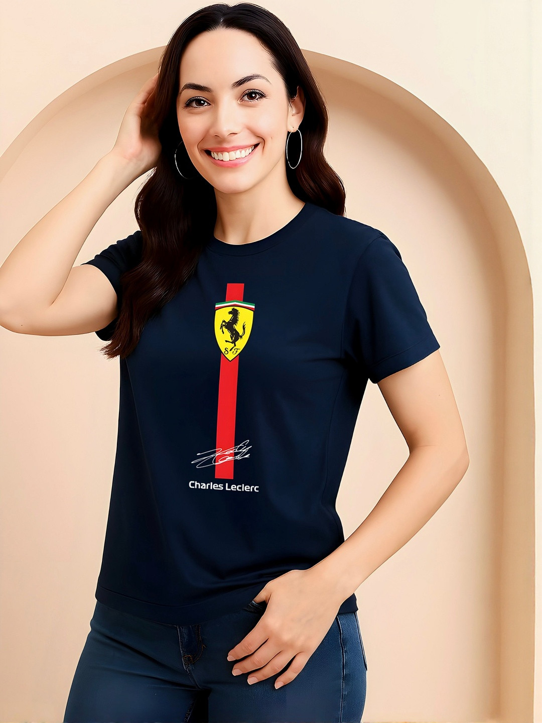 SZN Scuderia Ferrari Formula 1 Graphic Printed T-shirt