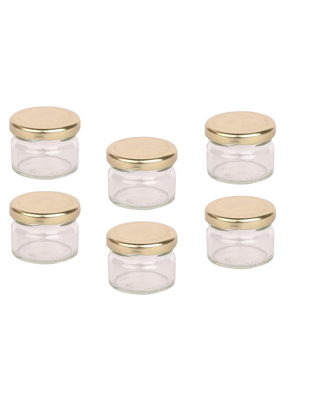 1ST TIME Set of 6 Transparent Glass Jar 100 ml Each