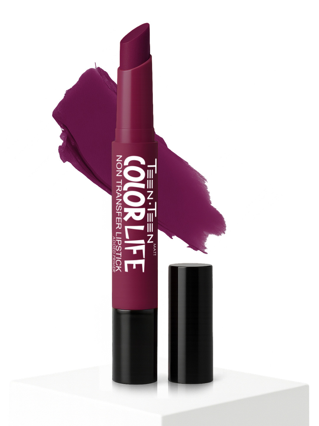 TEEN TEEN COSMETICS Color Life Long Lasting Matte Lipstick & Primer- 2g- Plumful-Cheer 02
