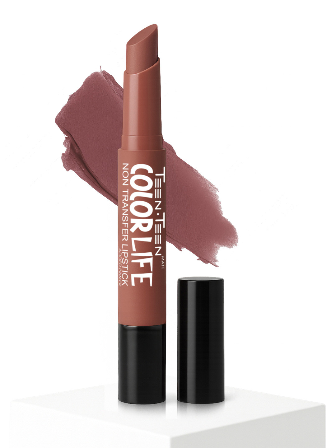 TEEN TEEN COSMETICS Color Life Long Lasting Matte Lipstick & Primer- 2g- Caramel-Nude 29