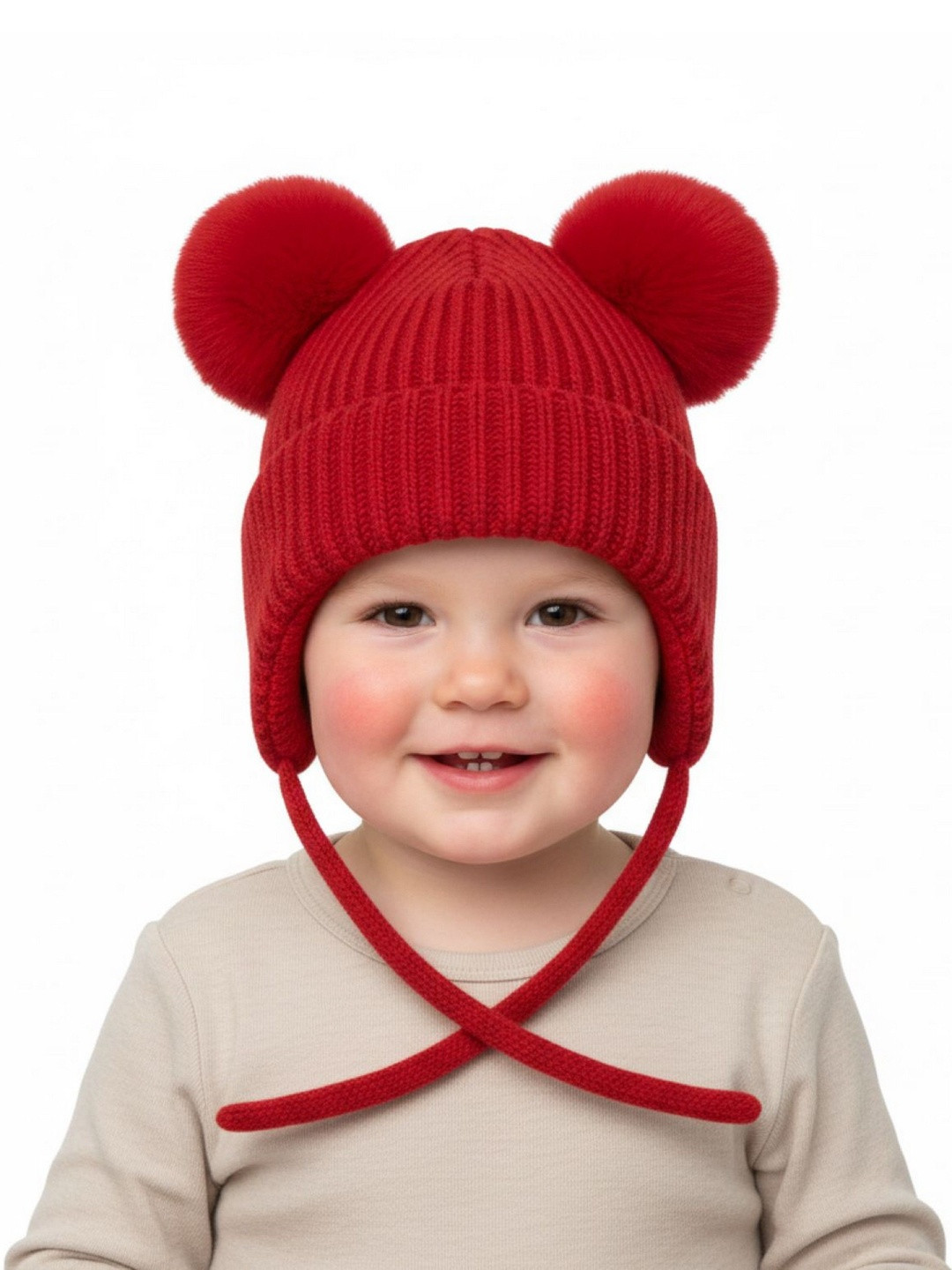 Adorazone Kids Red Woollen Beanie