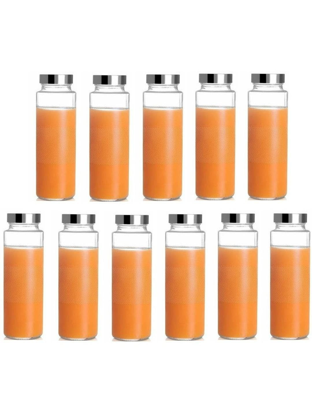 1ST TIME Transparent & Black 11 Pieces Glass Freezer Safe Water Bottle 750ml