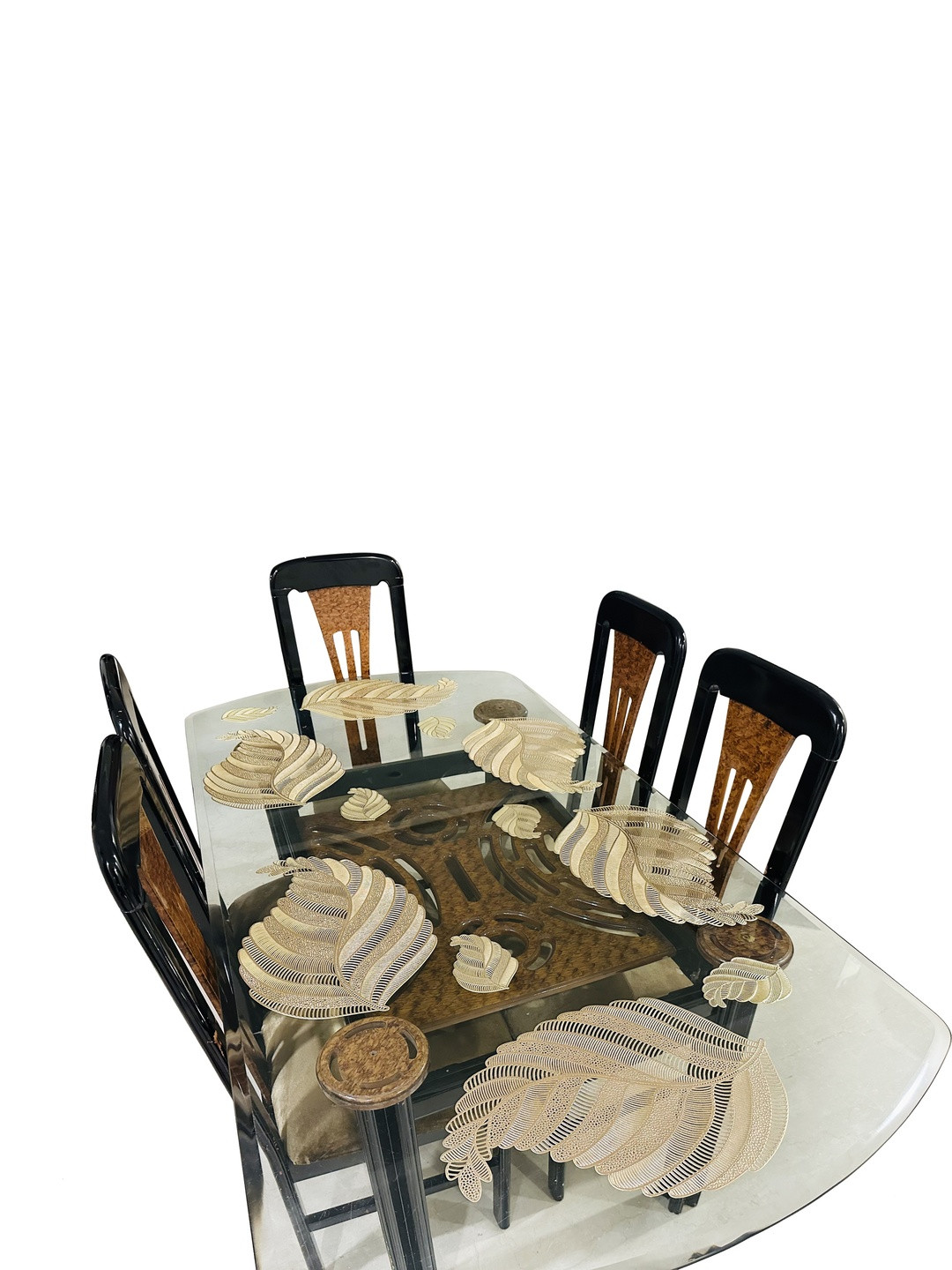 LaVichitra Pack of 12 Leave Shape Table Placemats