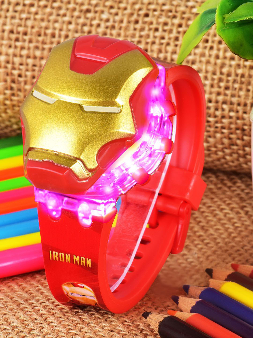 Shocknshop Boys Patterned Dial & Straps Digital Multi Function Watch WCH349 Ironman