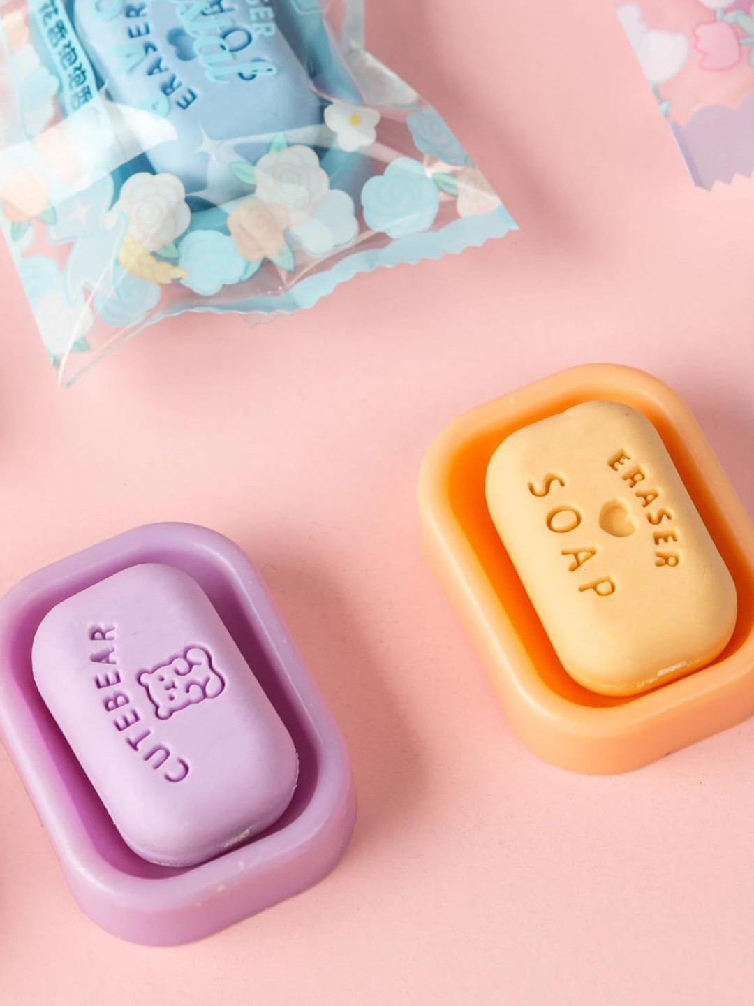 VR Creatives Unisex Kids Pack Of 2 Mini Bathing Soap Erasers