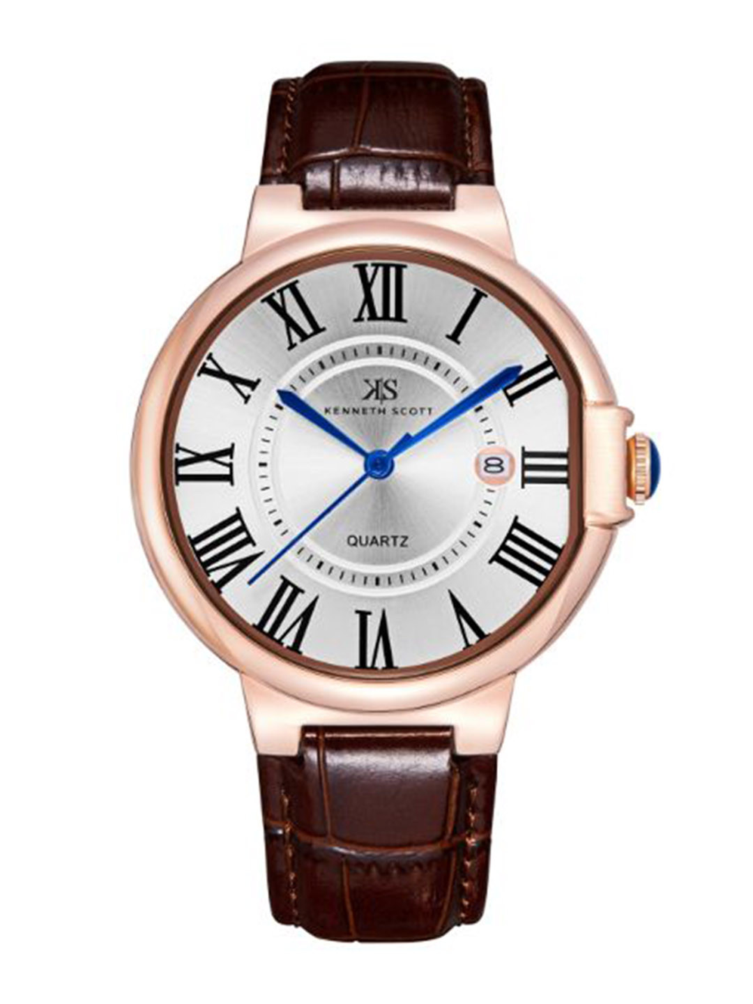 KENNETH SCOTT Men Leather Straps Analogue Watch K23053-RLDW