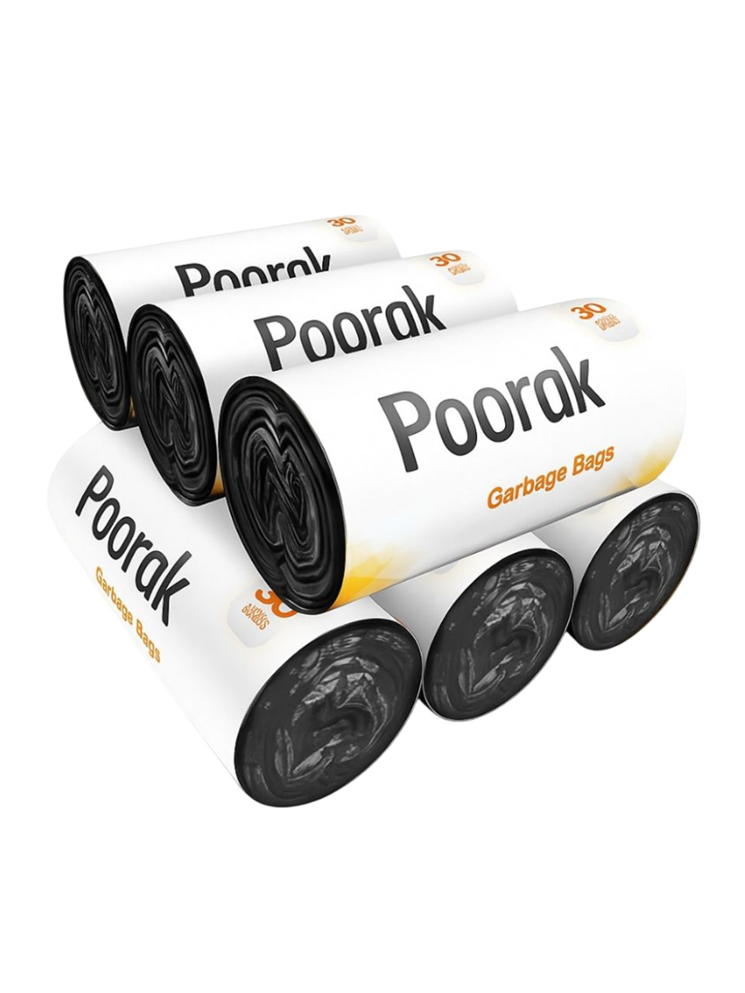 POORAK Set Of 6 Large Garbage Poly Bags