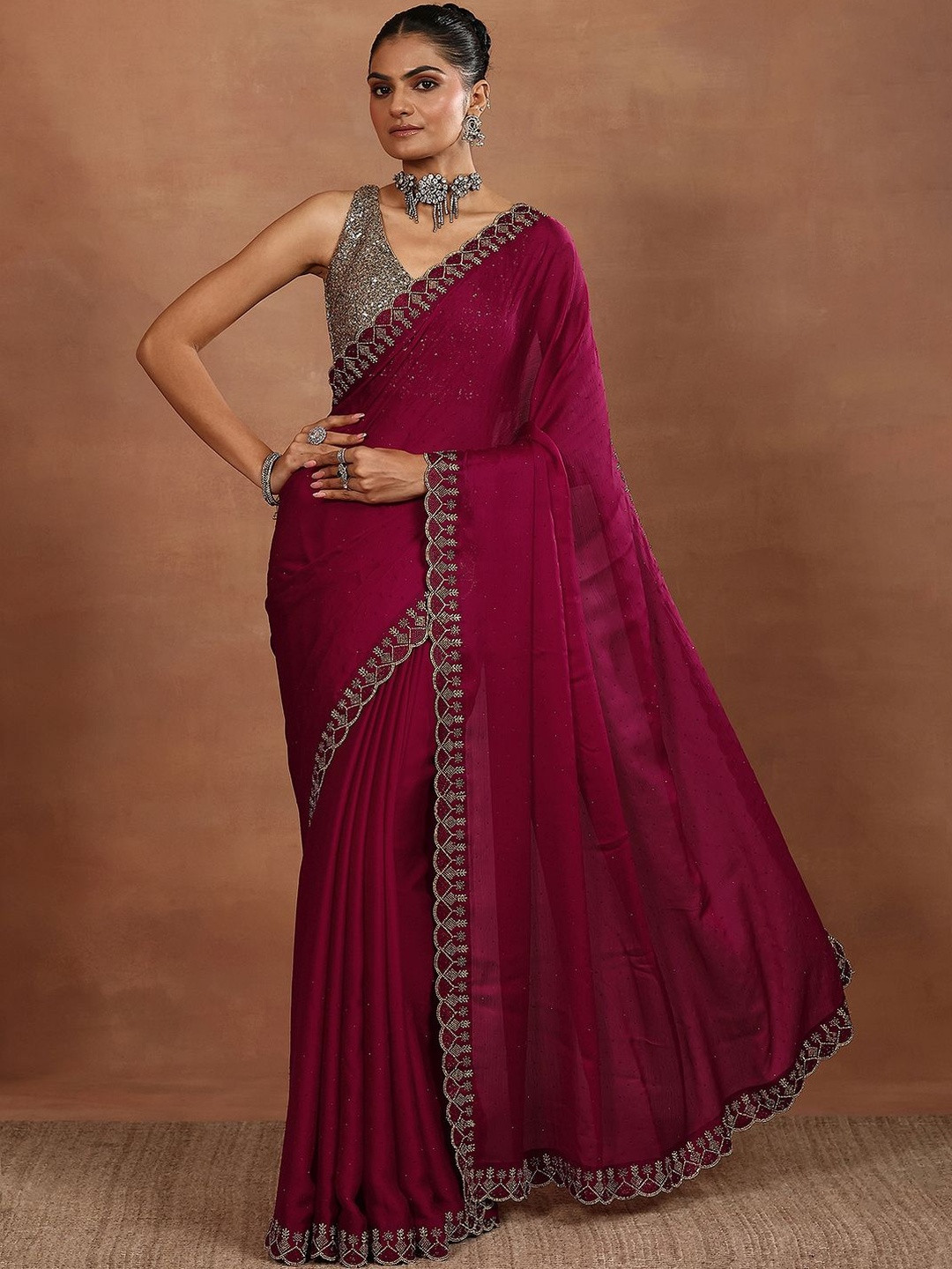 Libas Embellished Stones Saree