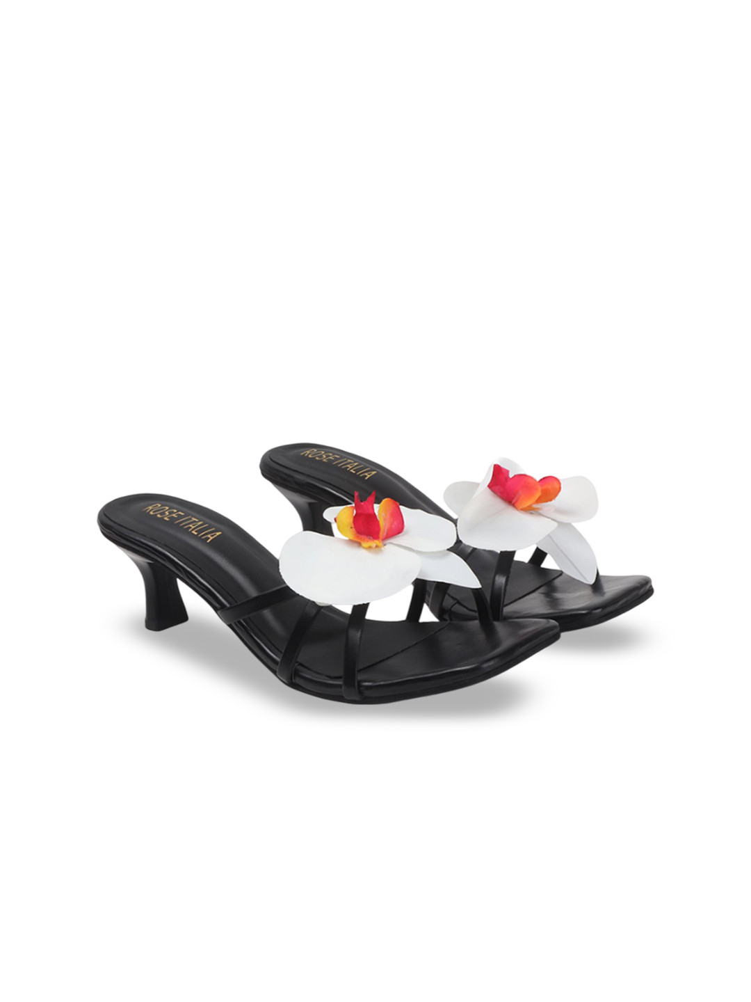 ROSE ITALIA Women Floral Kitten Heeled Sandals