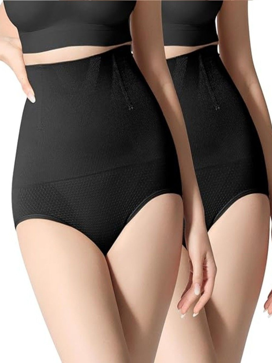 ARISTAL Jewellery Women Pack Of 2 Black Seamless High-Waist Tummy Control Shapewear