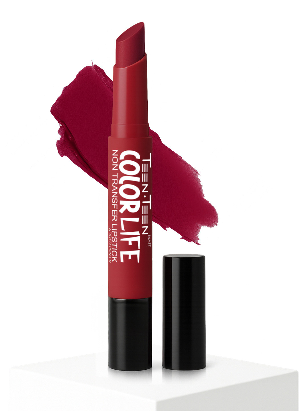 TEEN TEEN COSMETICS Color Life Long Lasting Matte Lipstick With Primer- 2g- Ruby-Red 16