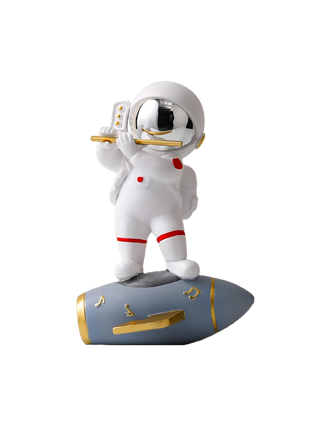 AUGEN Silver-Toned & White Astronaut Figurin Showpiece