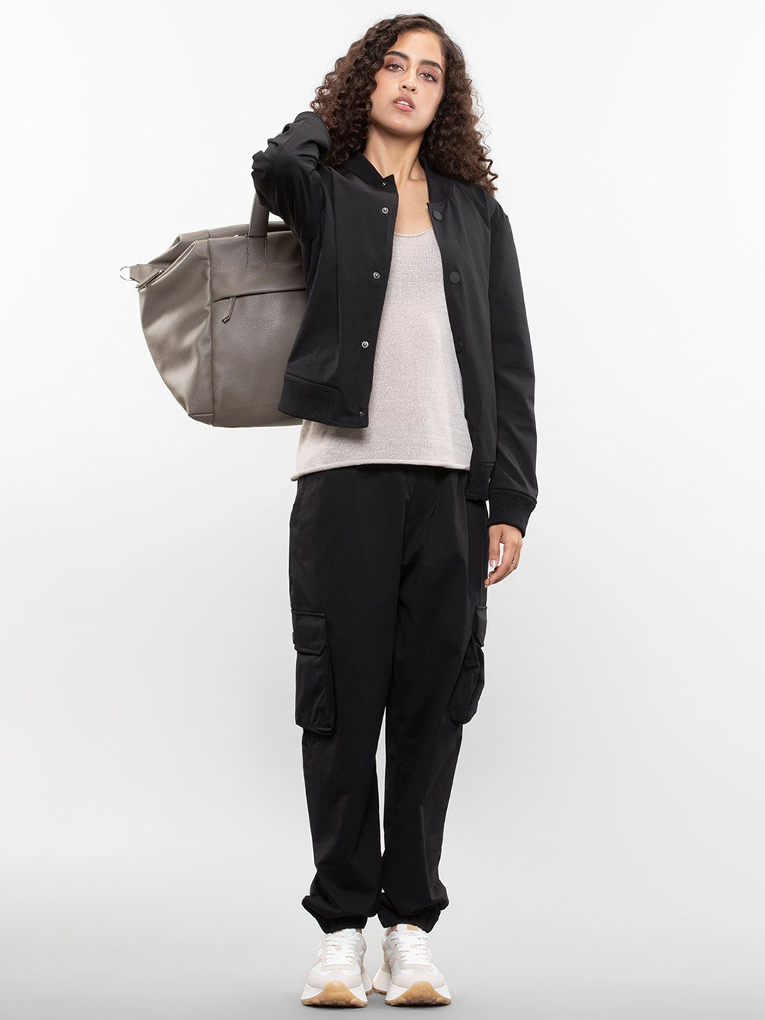 LOVE PANGOLIN Women Black Solid Front Open Coat and Trousers