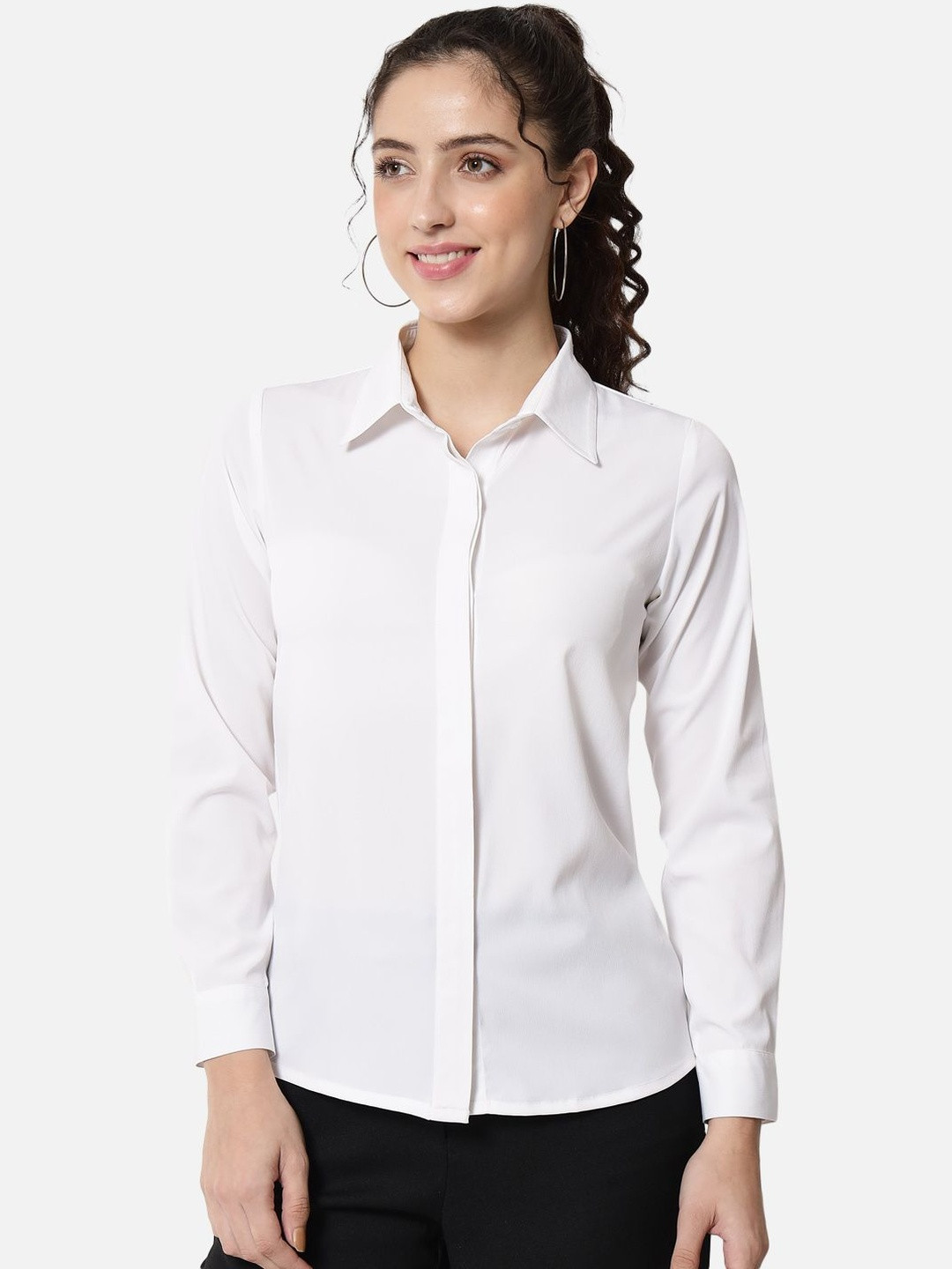SZN Women Crepe Casual Formal Shirt