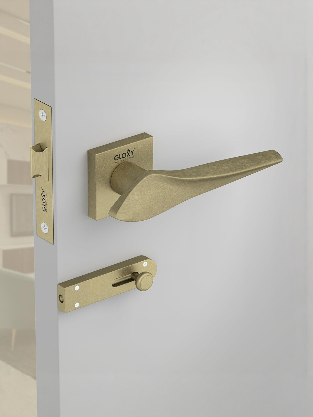 GLOXY Brown Stainless Steel Antique Finish Door Lock Pull Handle Set