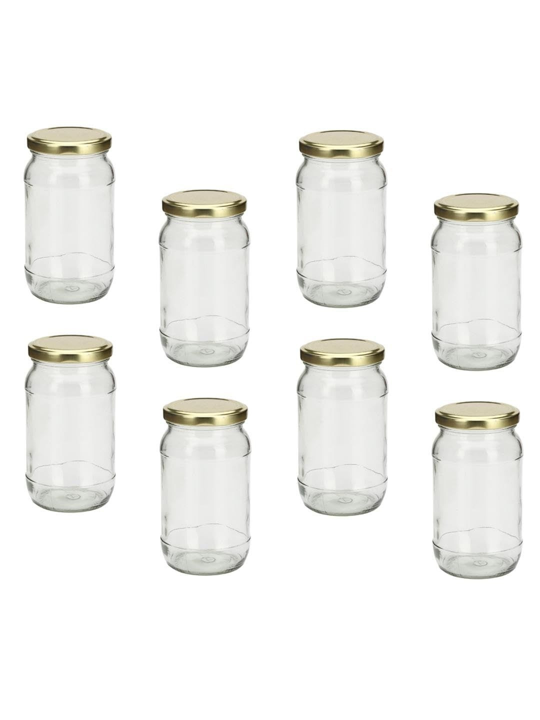 1ST TIME Set of 8 Round Shape Transparent Glass Jar