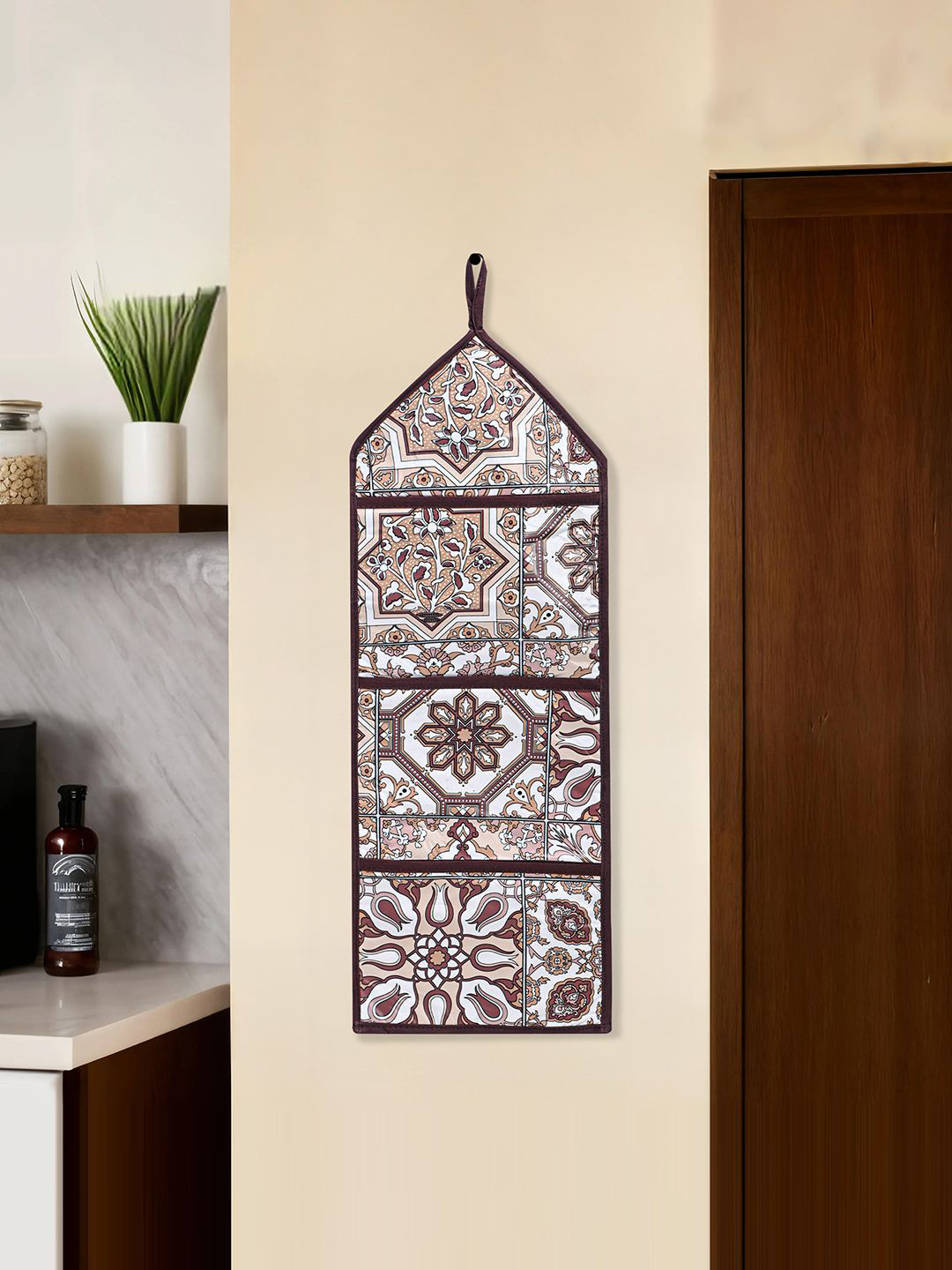 Kuber Industries Brown & White Regular Magazine Organiser with 3 Pockets