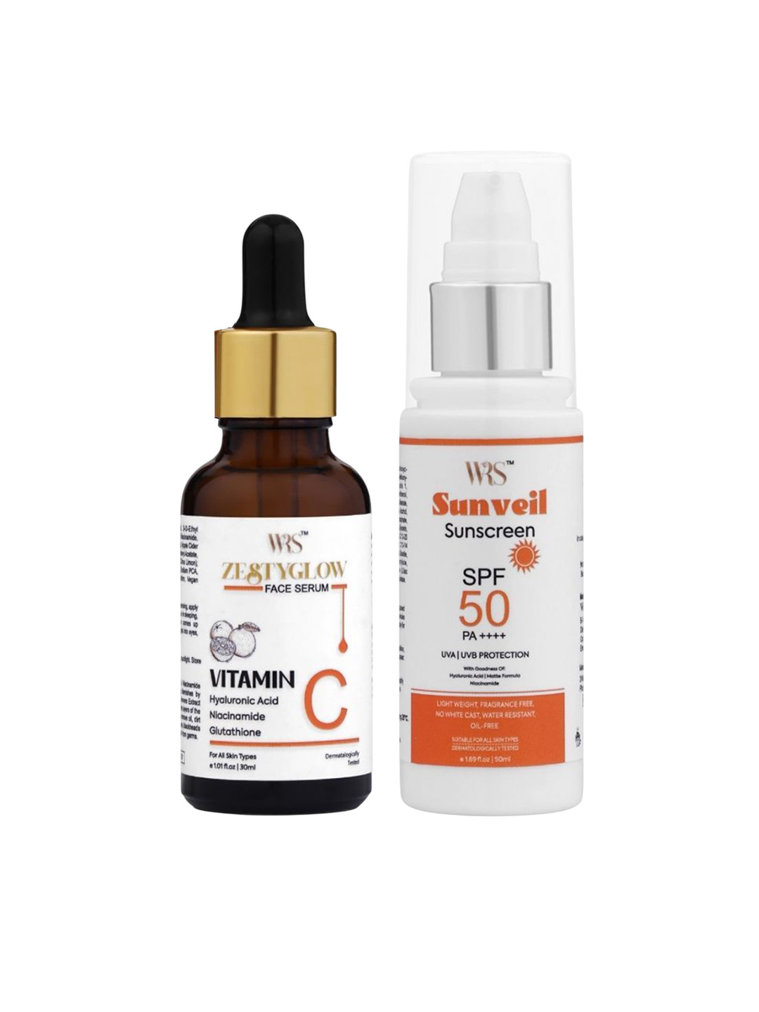 WHITEROSESHINE Set Of 2 ZestyGlow Serum - 30ml & SunVeil SPF 50 PA++++ Sunscreen - 50ml