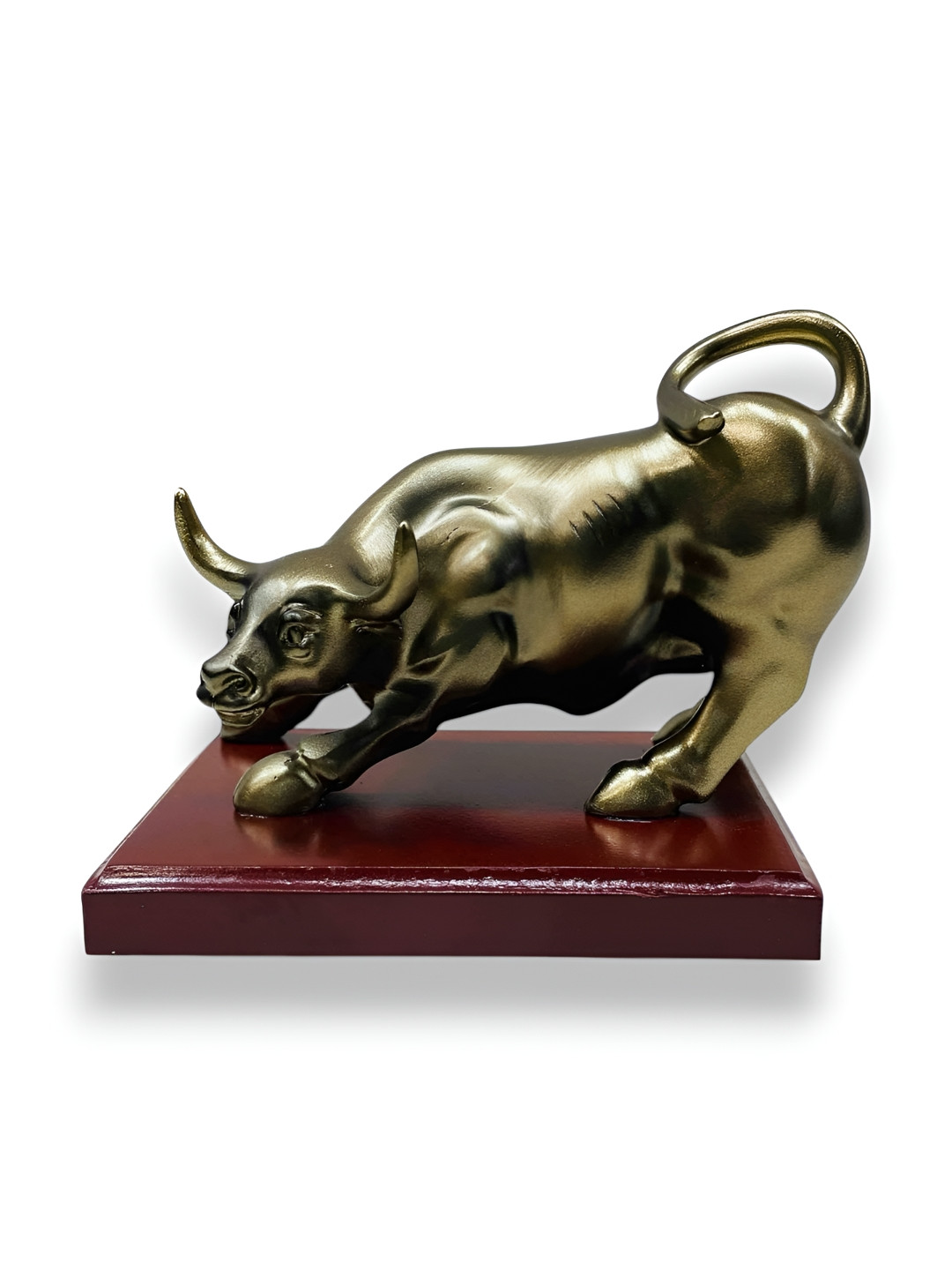 AUGEN Bronze-Toned & Brown Bull Figurine Showpiece