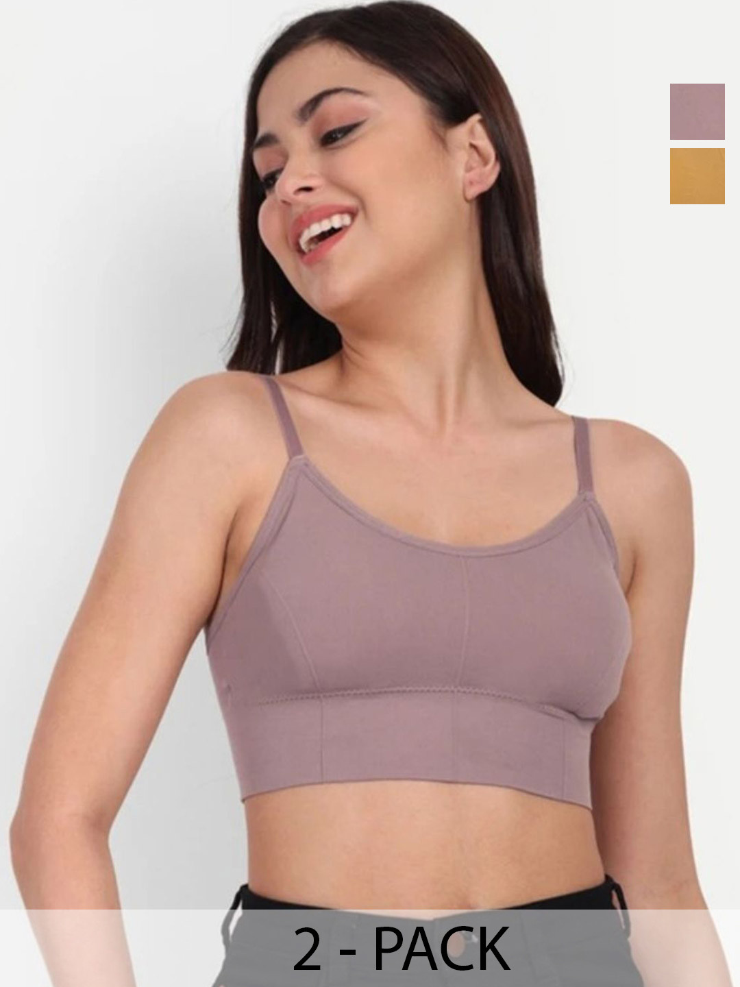 THE FASHION STORE JRD Pack of 2 Full Coverage Lightly Padded Seamless Everyday Bra