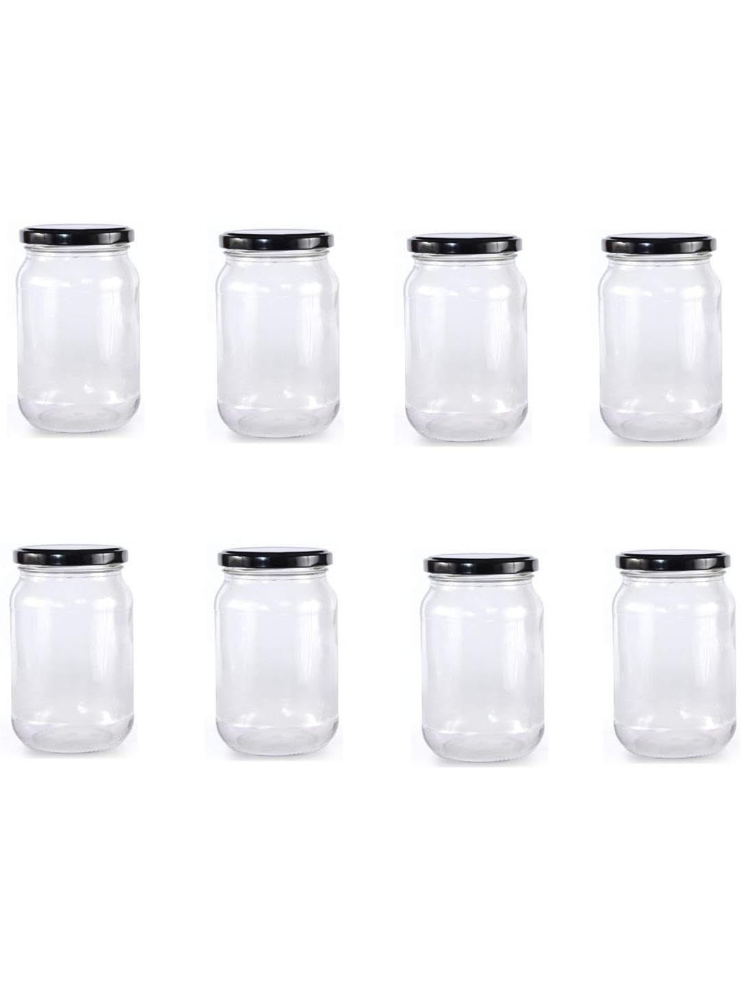 1ST TIME Set of 8 Transparent Round Shape Glass Jar
