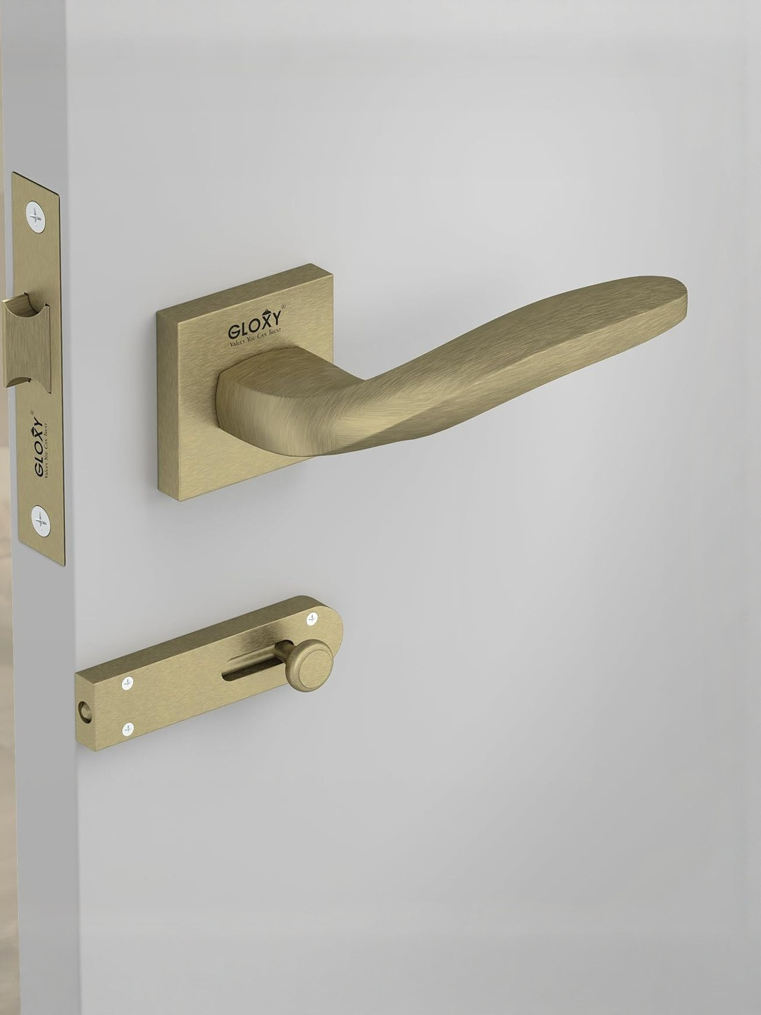GLOXY Antique Brass-Zinc Door Lock Handle Set
