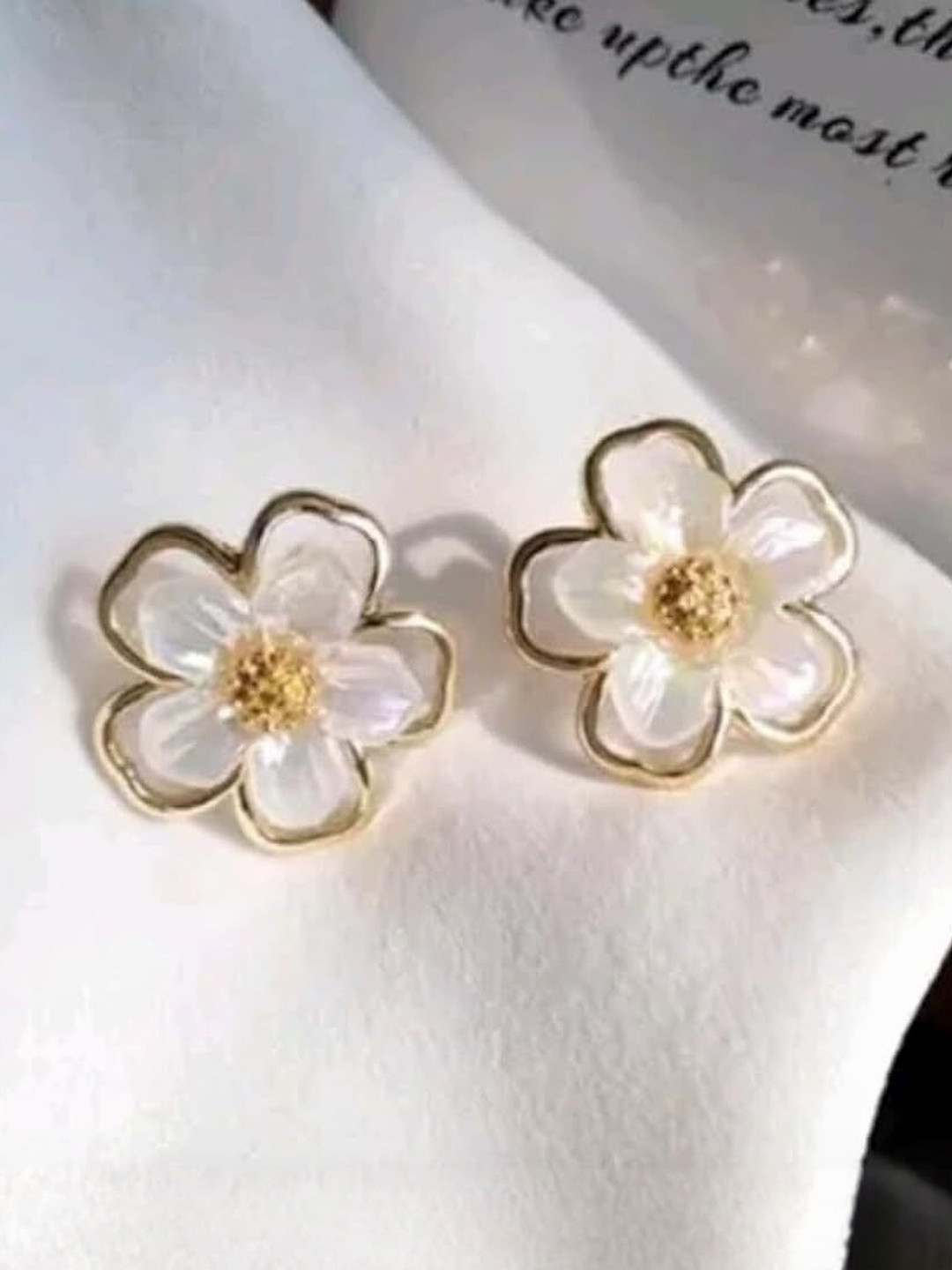 Jewelfy Women Floral Korean Studs Earrings
