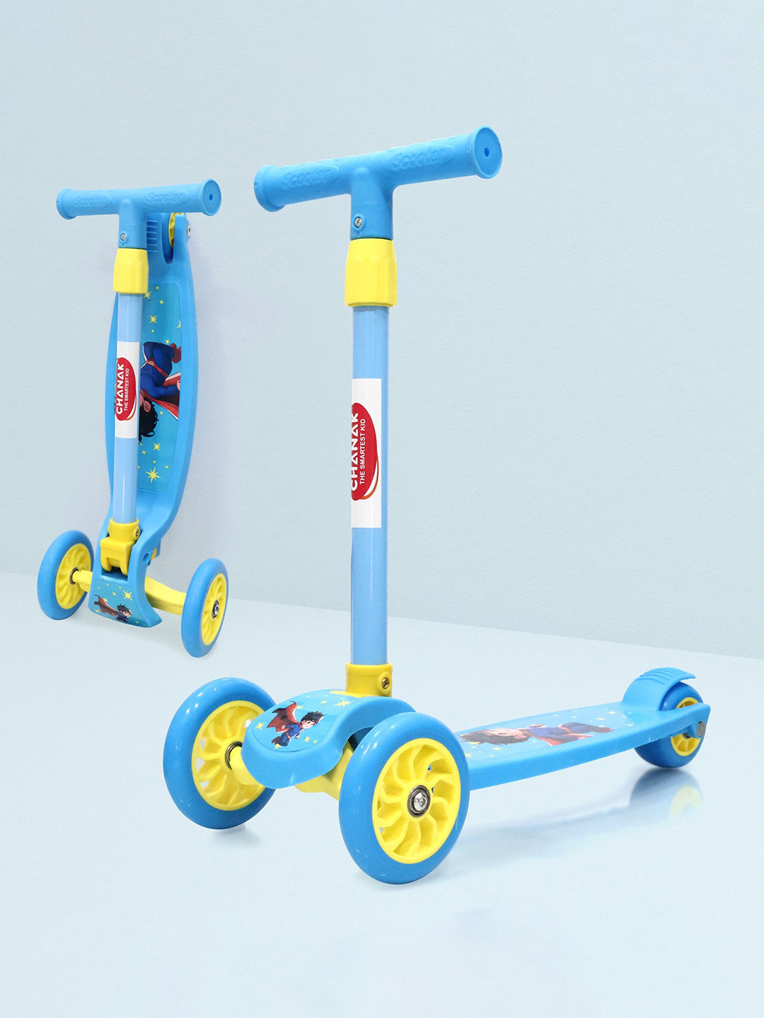 CHANAK Kids 3 Wheel LED Scooter Folder 4 Height Lock Ride On Vehicles