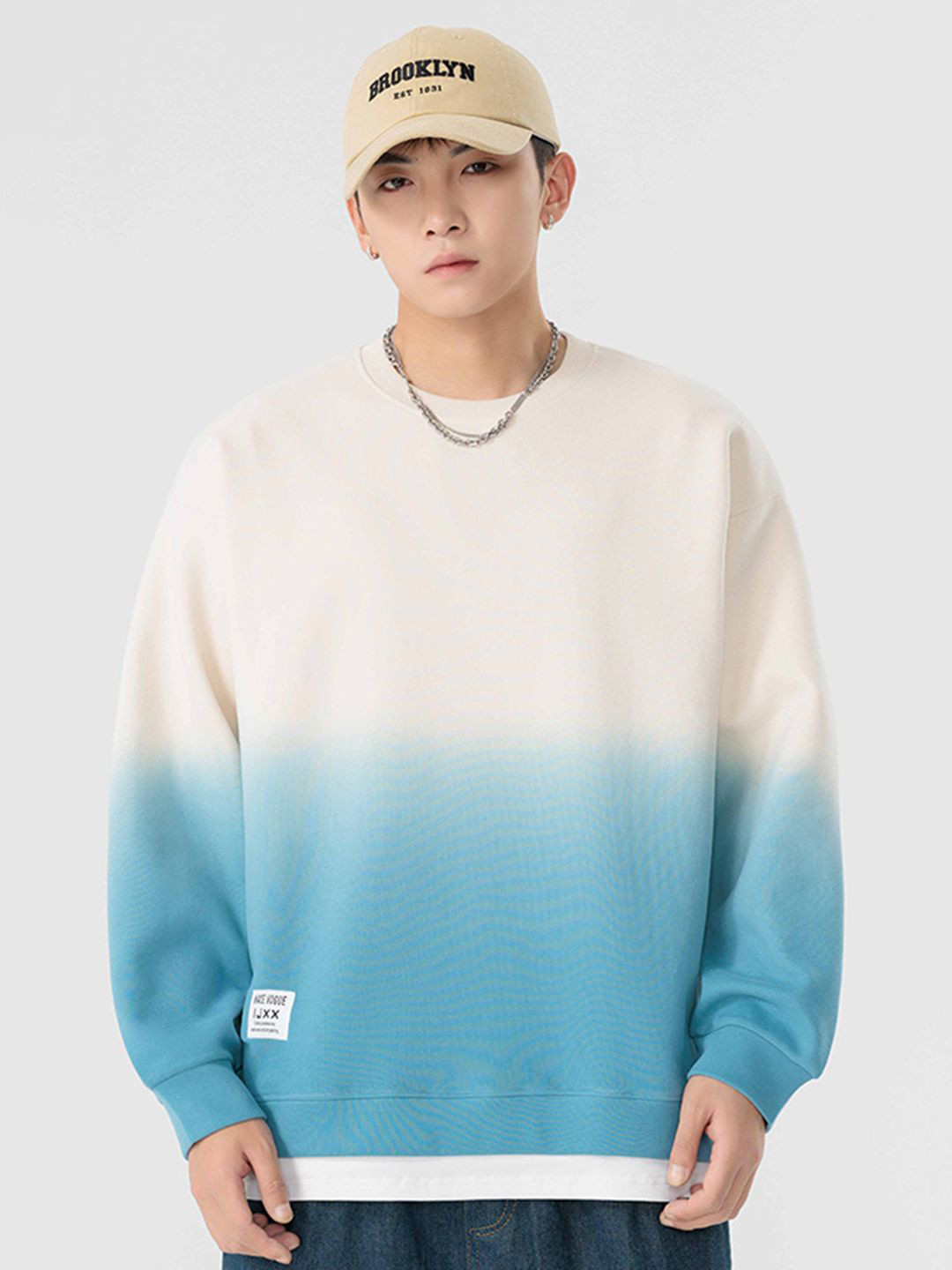 StyleCast Men Round Neck Long Sleeves Ombre Sweatshirt