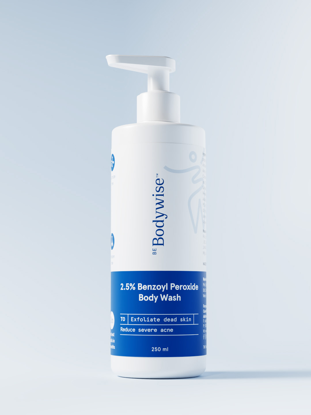 Be Bodywise 2.5% Benzoyl Peroxide Body Wash for Reducing Severe Back-Butt & Body - 250 ml