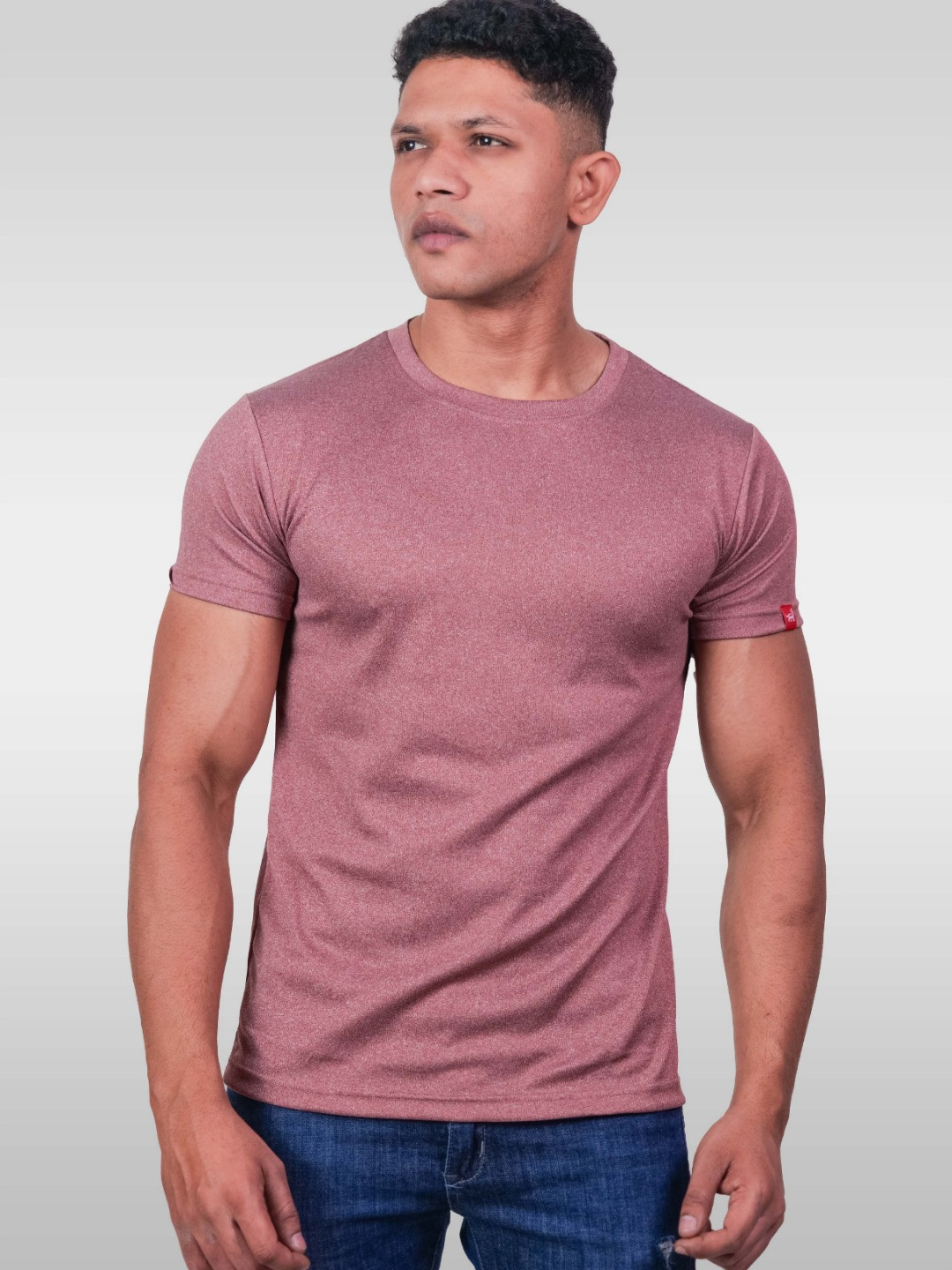 LYNX Men Self Design Round Neck Cotton T-shirt