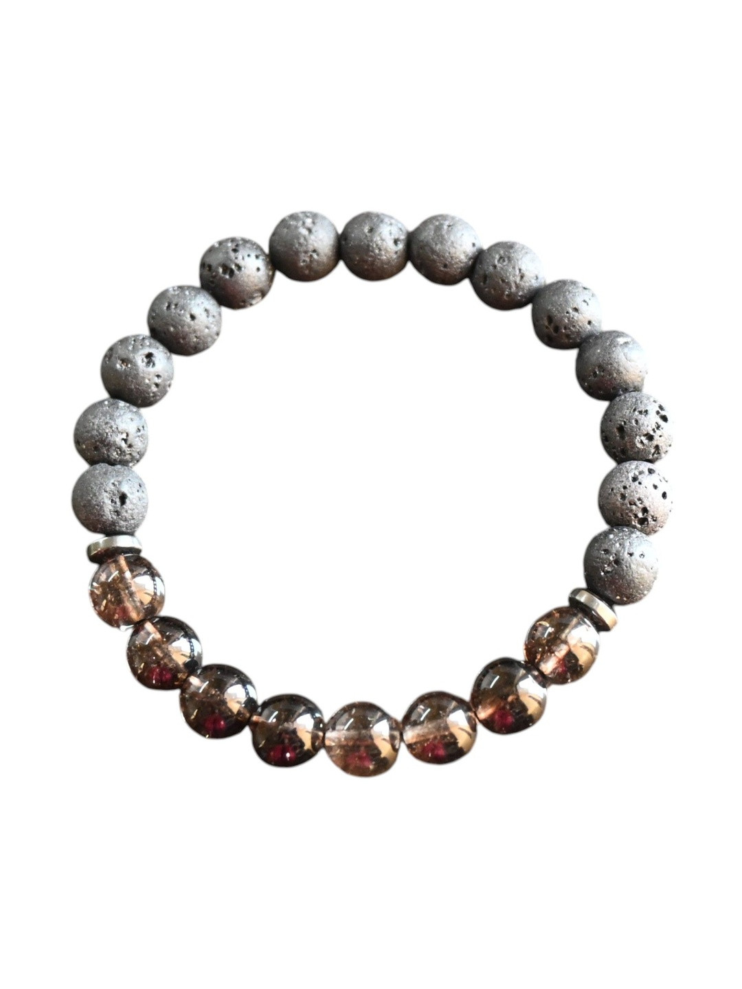 Gems Guru Unisex Grey Metal Crystals Drawstring Bracelet
