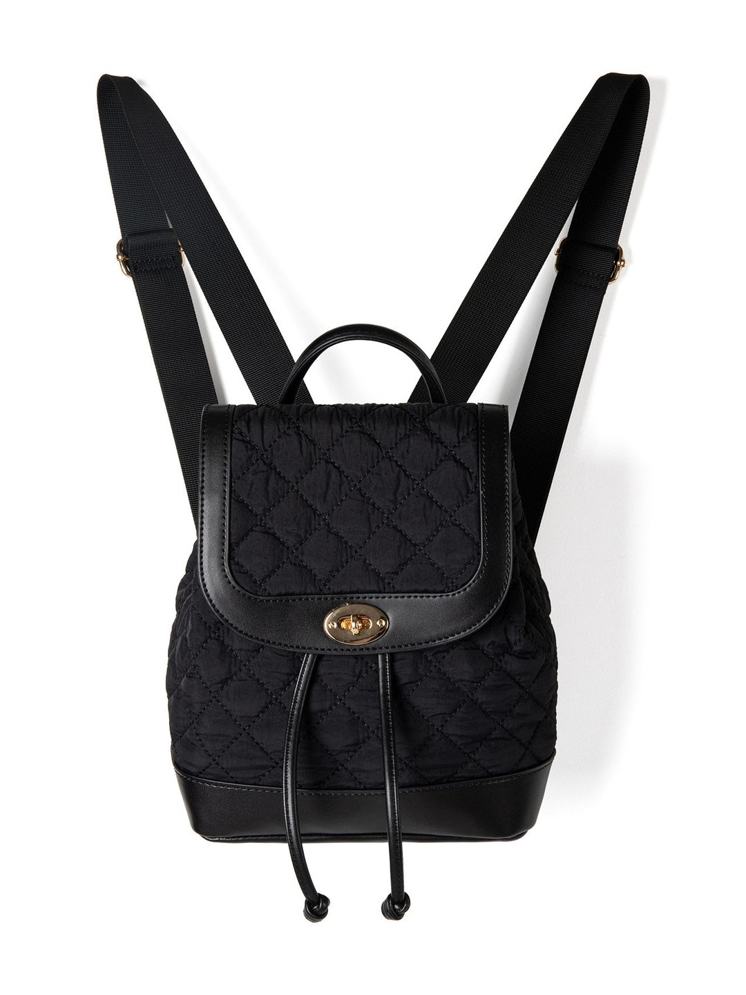 CORSICA Women Black Textured PU Non-Padded Backpack