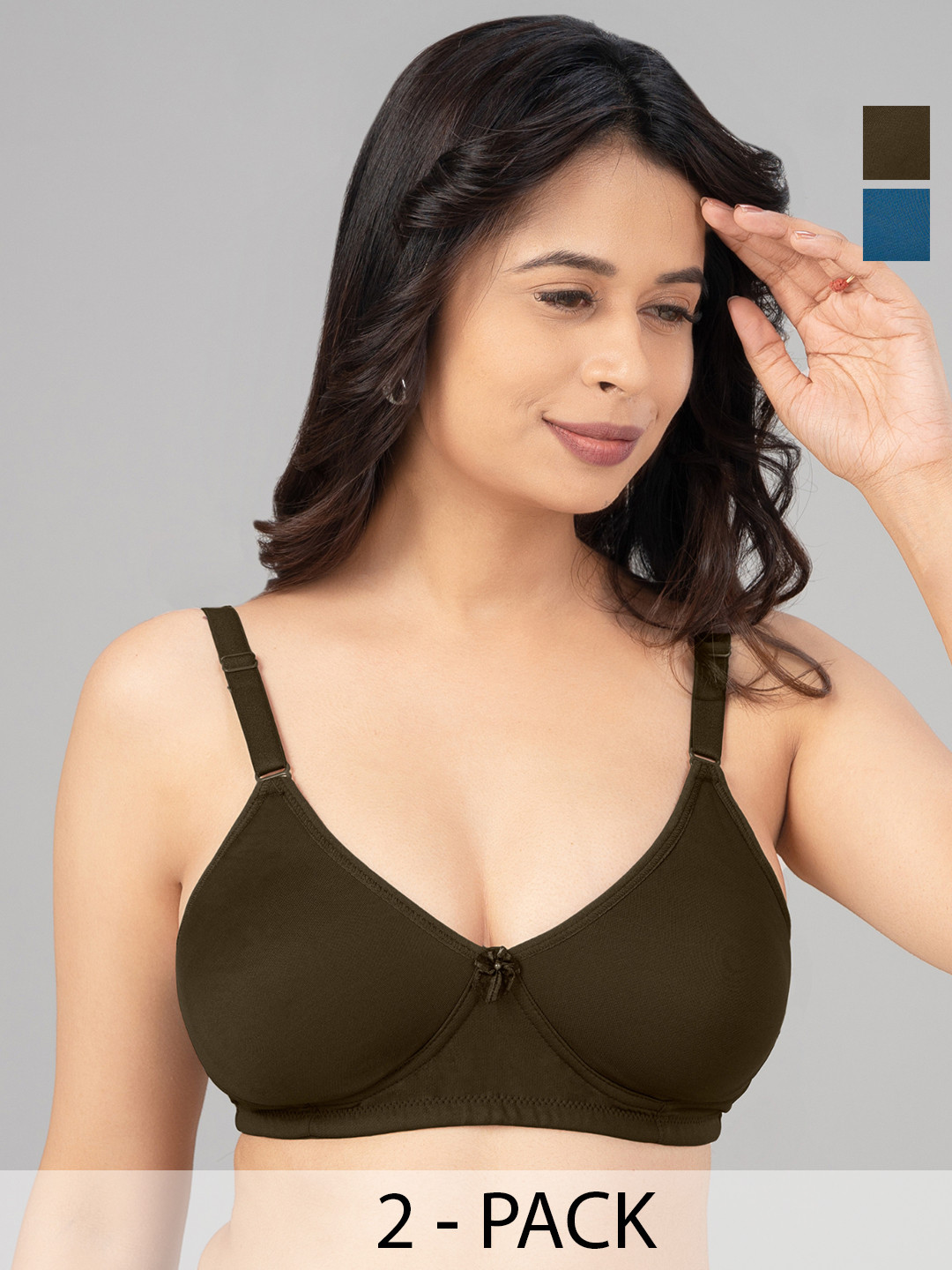 Lovable Women Pack of 2 Assorted Full Coverage Non Padded T-shirt Bra