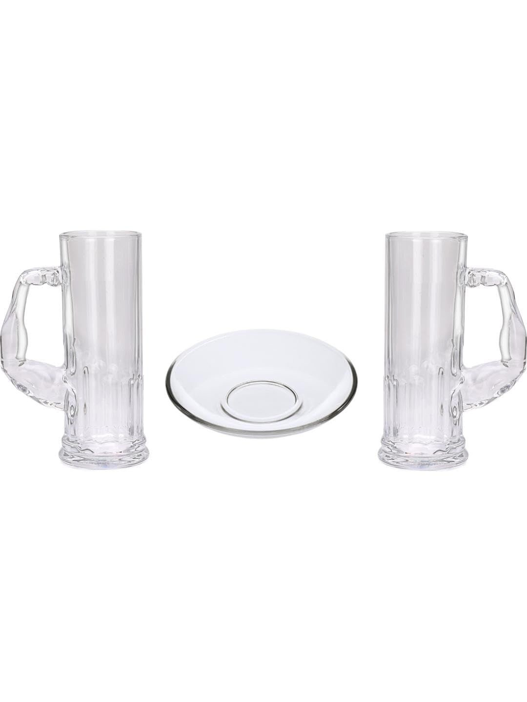 1ST TIME Transparent 3 Pieces Glass Dishwasher Safe Dinner Set