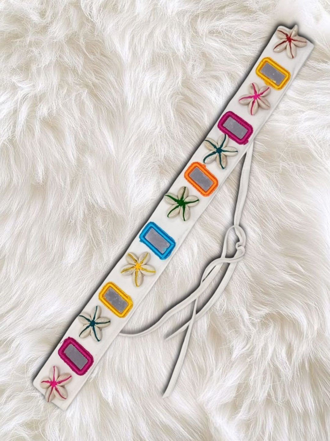 Niddleman Women Handmade Embellished Fabric Belt